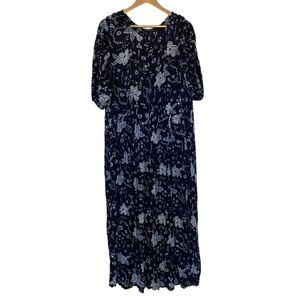 Vintage navy floral maxi dress